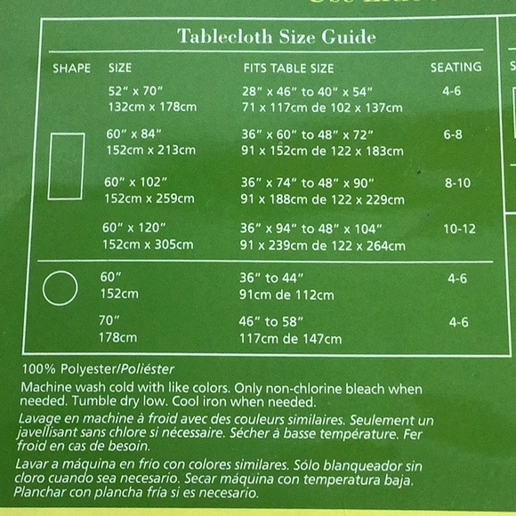 Excell Home Fashions Multicolor Indoor/Outdoor Tablecloth - Picture 5 of 7